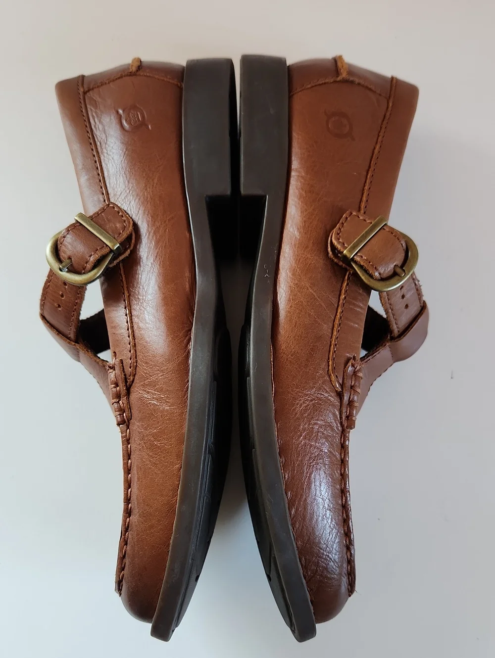 Born Women's T-Strap Loafers Miki Brown Solera Size 8